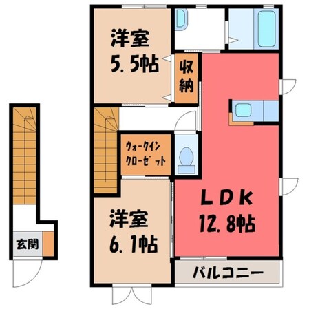 江曽島駅 徒歩3分 2階の物件間取画像